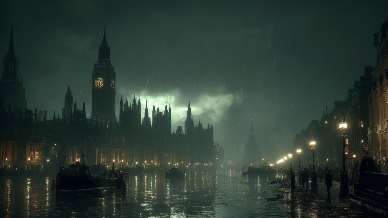 Lonely Night in Rainy London, 1888 | Dark Victorian & Gothic Ambiance