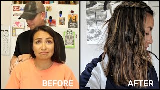 My Husband Highlights My Hair (Loreal Frost and Design Caramel) on dark hair