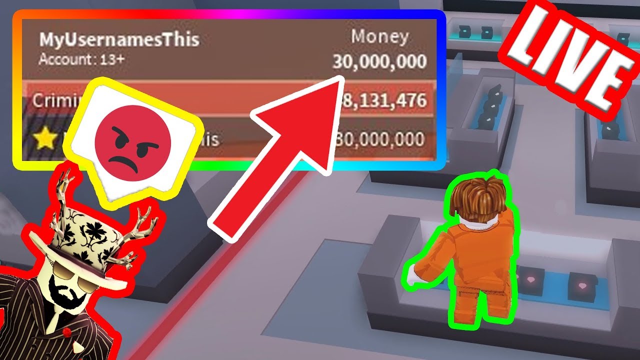 Becoming Richest Jailbreak Player Road To 300k Roblox Jailbreak Live Youtube - who is the richest person in roblox jailbreak
