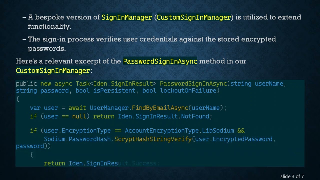 Resolving Sign In Issues with Custom SignInManager in .NET 5 Using LibSodium
