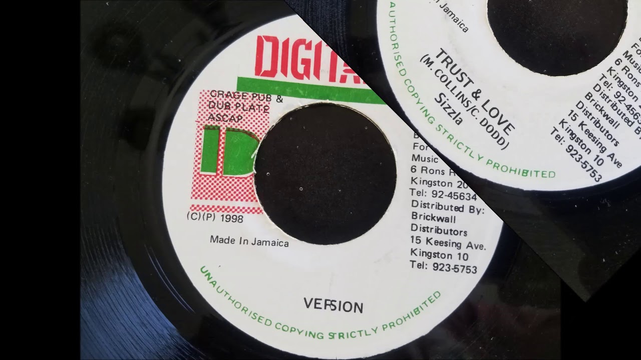 Sizzla - Trust and Love - Digital B 7"  w/ Version -1998