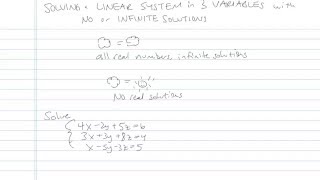 Solving A Linear System In Three Variables With No Or Infinite Solutions - Problem 3
