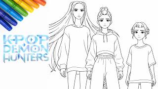 KPop Demon Hunters Coloring Pages How to Color Rumi Mira Zoey HUNTRIX