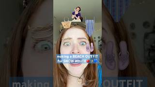 Making a BEACH OUTFIT for SNOW WHITE🍎💙✨ #disney #snowwhite #beach #youtubeshorts