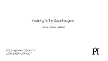 Revisiting the Flat Space Hologram