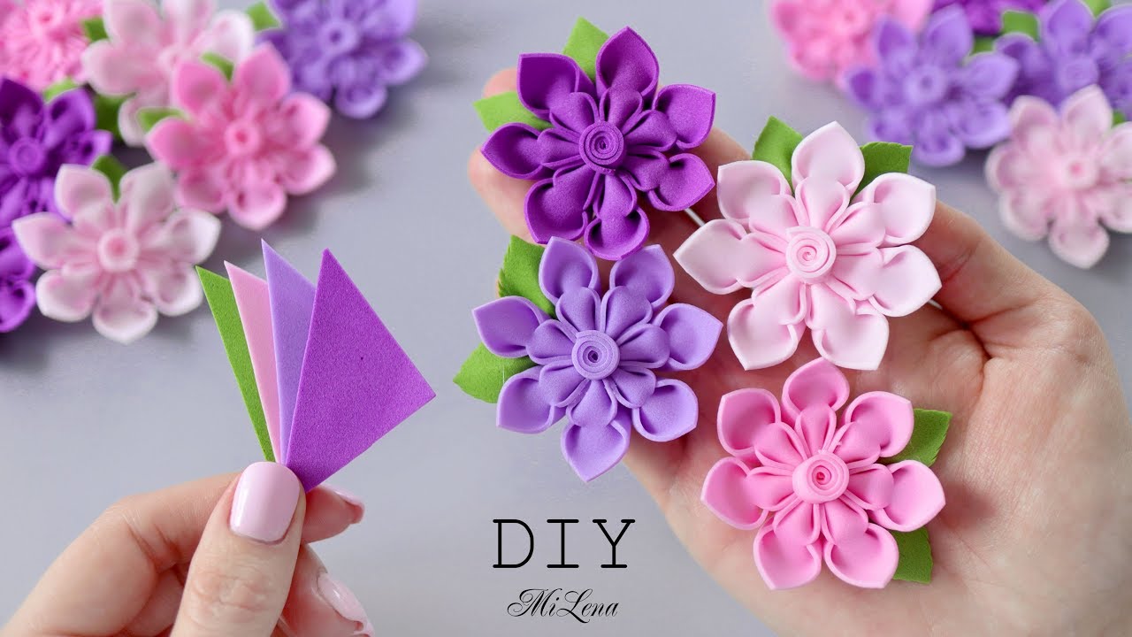 🌸 ЦВЕТЫ ИЗ ФОАМИРАНА 🌸 EVA Foam Paper Flowers 🌸 YouTube
