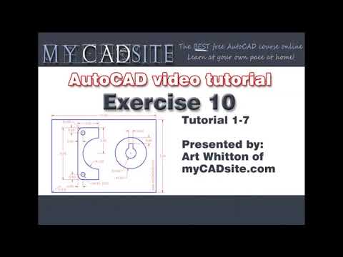 AutoCAD Tutorial Lesson 1-7 Exercise 10 (Complete Beginners Course)