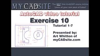 AutoCAD Tutorial Lesson 1-7 Exercise 10 (Complete Beginners Course)
