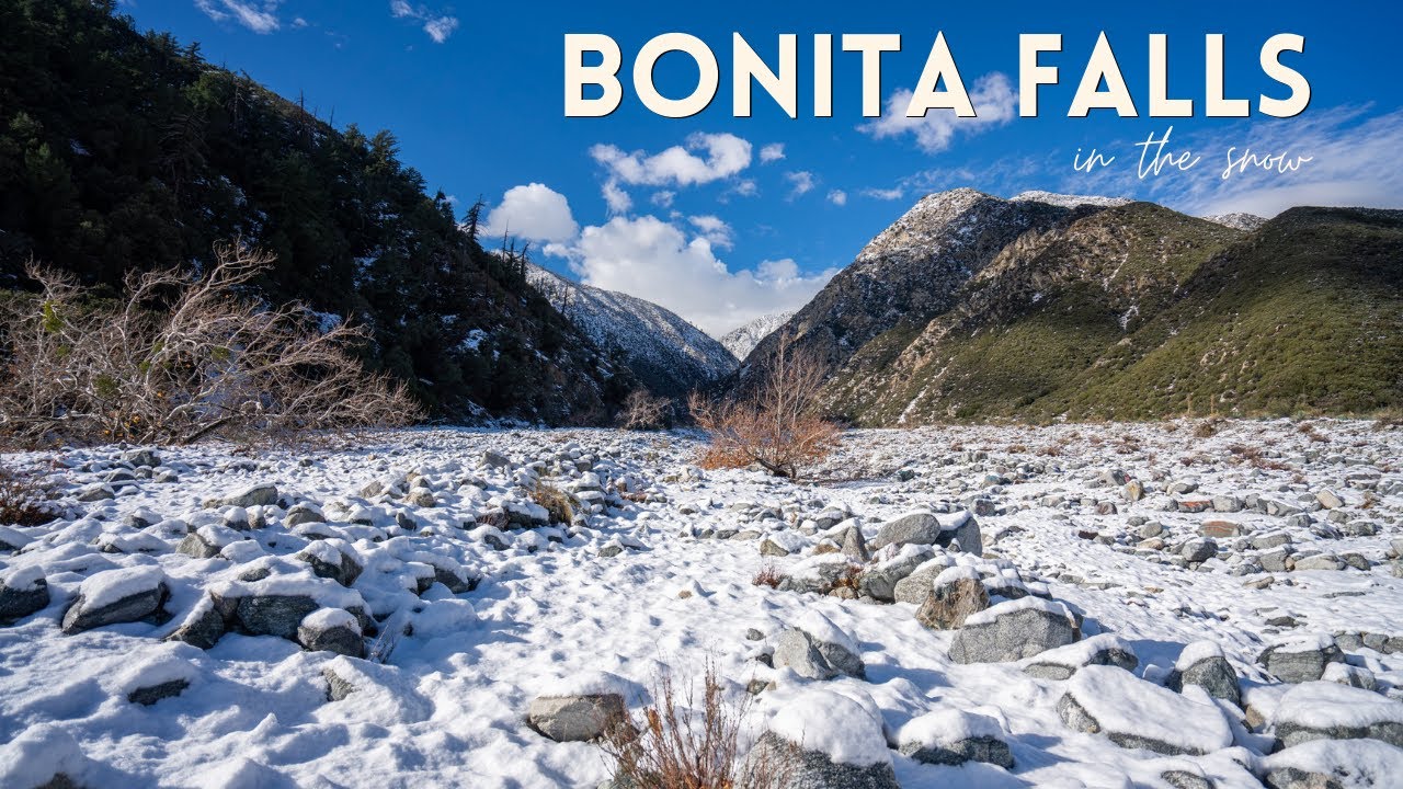 Bonita Falls Hiking in the Snow to a 100 Foot Southern California