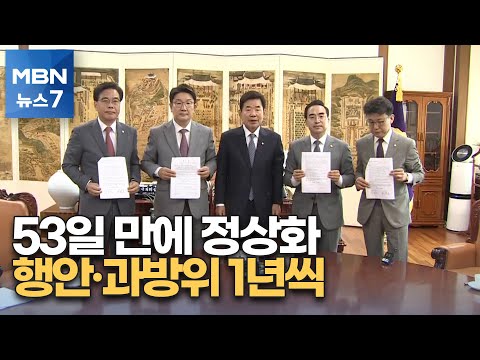 53일 만에 국회 정상화…행안위·과방위 '1년씩' 교대 [MBN 뉴스7]