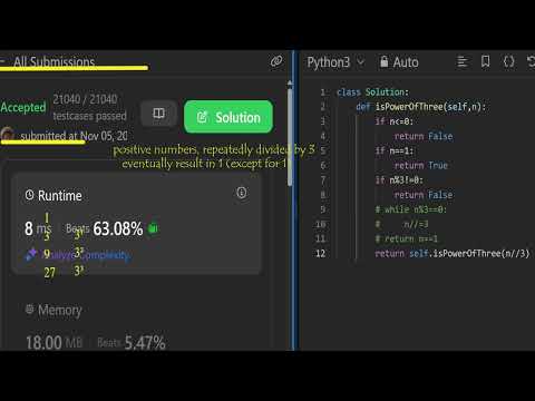 Leetcode 326. Power of Three (3 solutions) 📌 Divide by 3 or Max-Power, YOU Code Cracker! 🧑🏼‍💻