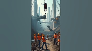 Unbelievable Disaster: Bridge Falls with Workers on Top! #disaster #viralvideo 