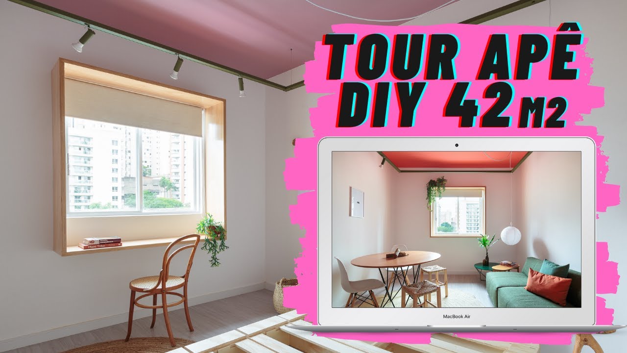Tour completo no Apê de 42m2 que reformei para a Loft! 😍 Minimalista e Colorido!