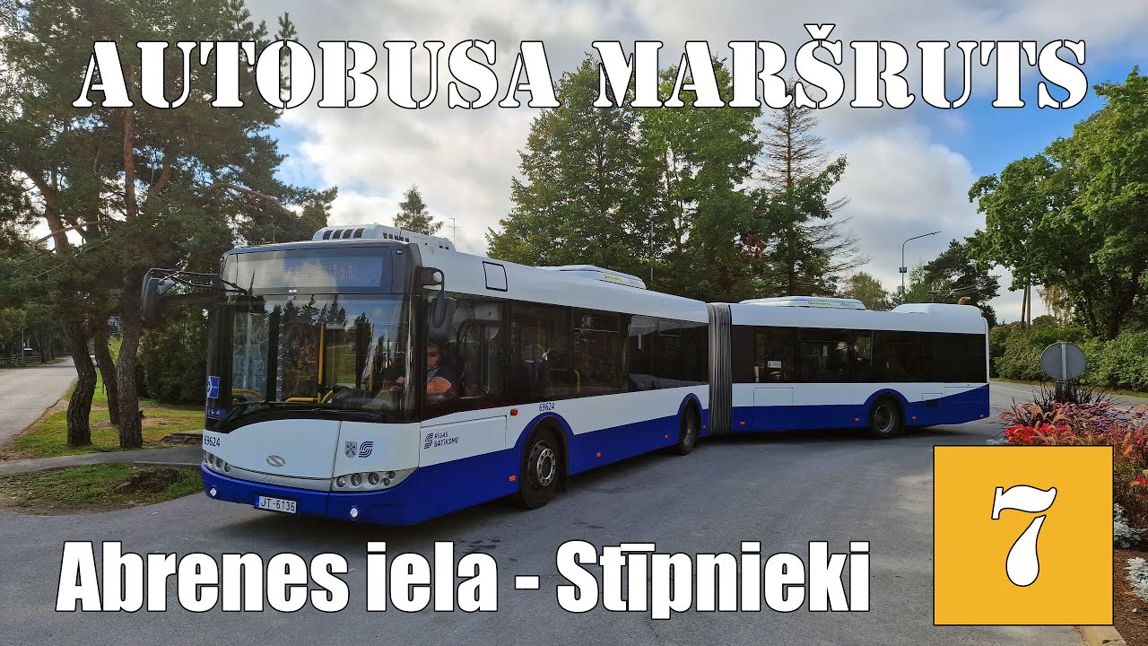 Rīga, Autobusa maršruts №7, Abrenes iela (Rīga) - Stīpnieki (Mārupe). Timelapse 2x
