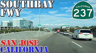 CA 237 East - Southbay Freeway - Mountain View to Milpitas - California - 4K Highway Drive
