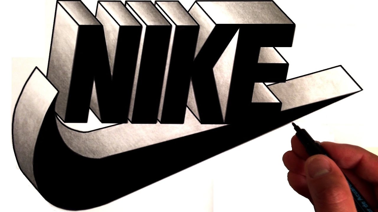 How To Draw NIKE Logo in 3D - YouTube