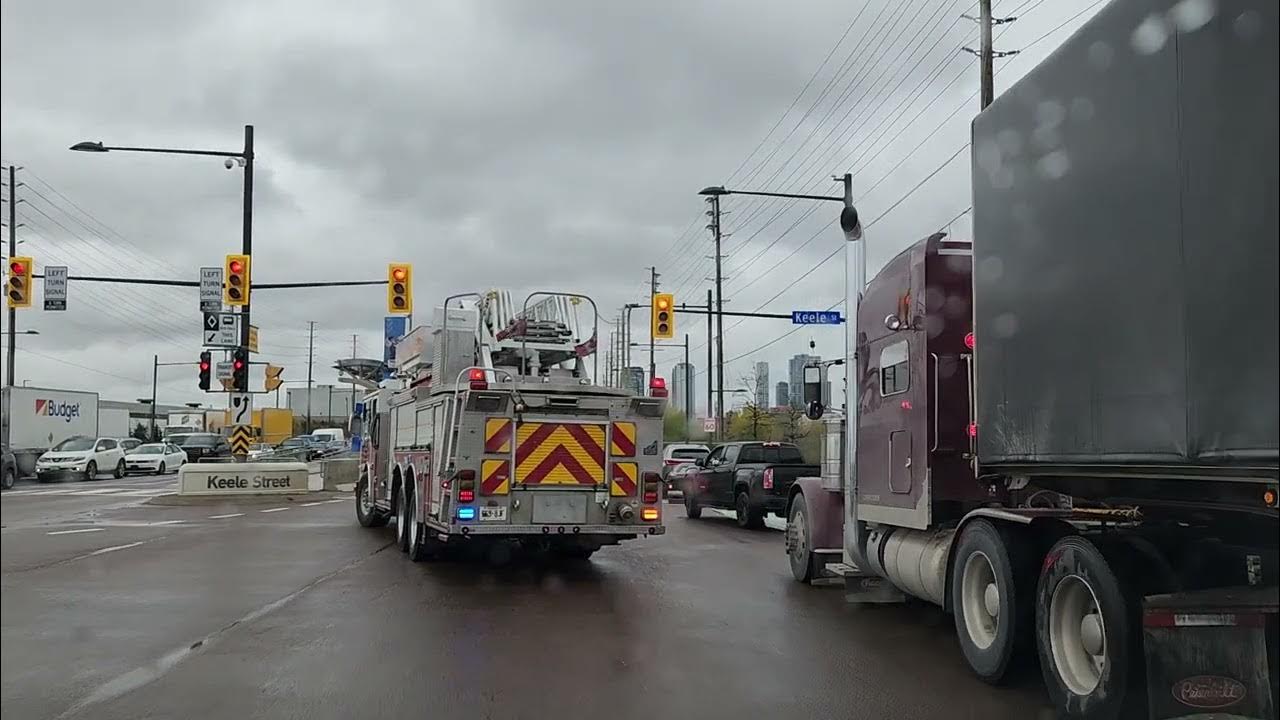 Truck roll over Hwy 7 and Keele street YouTube