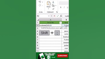 How to Create Dynamic Serial Number | #exceltutorial #shortvideo #exceltips