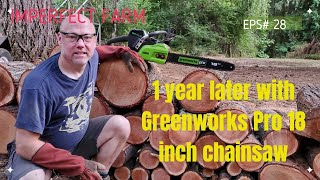 1 Year with Greenworks Pro 18 inch, 80V chainsaw