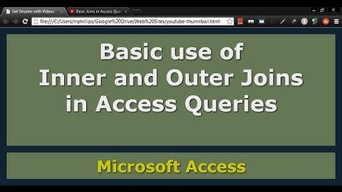 Basic Joins in Access Queries
