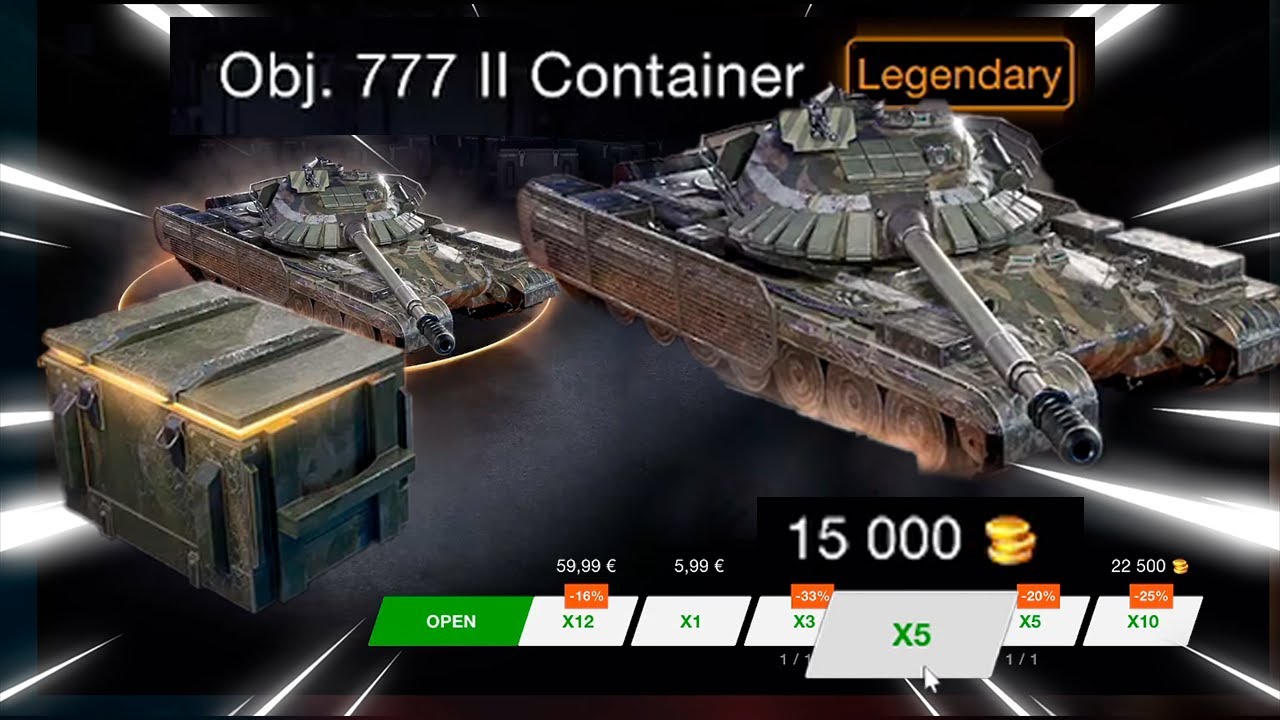 WotB Opening 15 000 GOLD CONTAINERS FOR Obj 777 II . did we get lucky