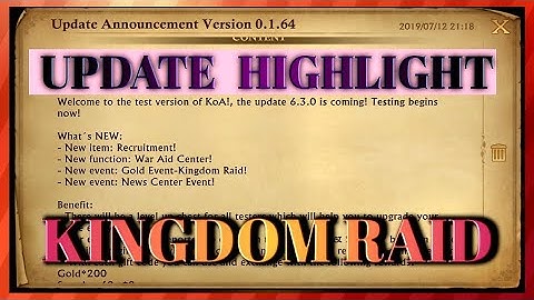 BETA UPDATE: KINGDOM RAID | KING OF AVALON
