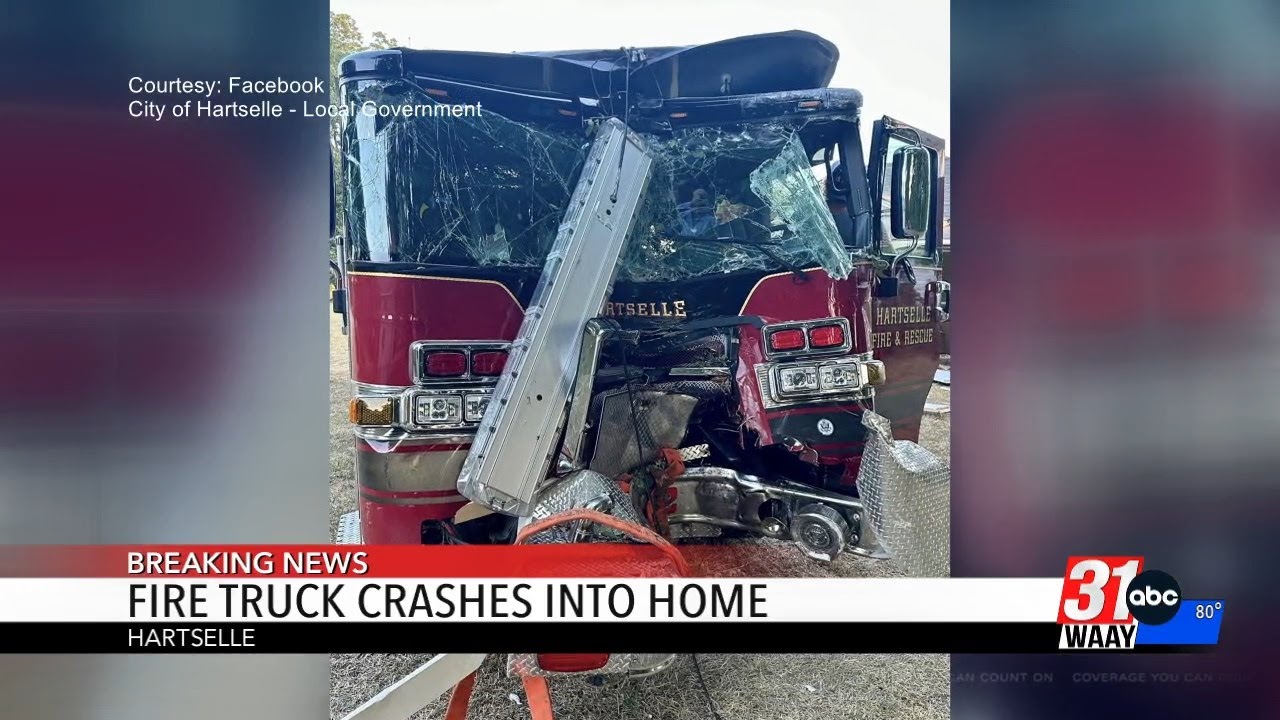 Fire Truck Crashes Into Home - YouTube