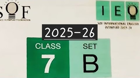 SOF IEO 2025-2026 SET B Question Paper with Answer Key | SOF English Olympiad Class 7 #ieo2025 #sof
