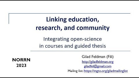 Linking education, research, & community : Integrating open-science in curriculum | Norway NORRN
