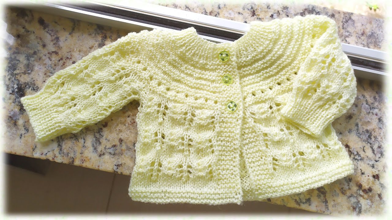 CARDIGAN EN DOS AGUJAS PARA RECIÉN NACIDOS GRAN AMOR
