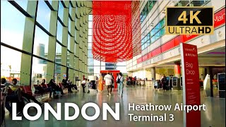 London Heathrow Airport (LHR) Terminal 3: Virtual Tour & Walkthrough 4K | 20 June 2023