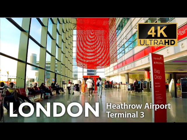 London, Verenigd Koninkrijk | Luchthaven Heathrow (LHR) | Terminal 3 | Rondgang door de Terminal 4K