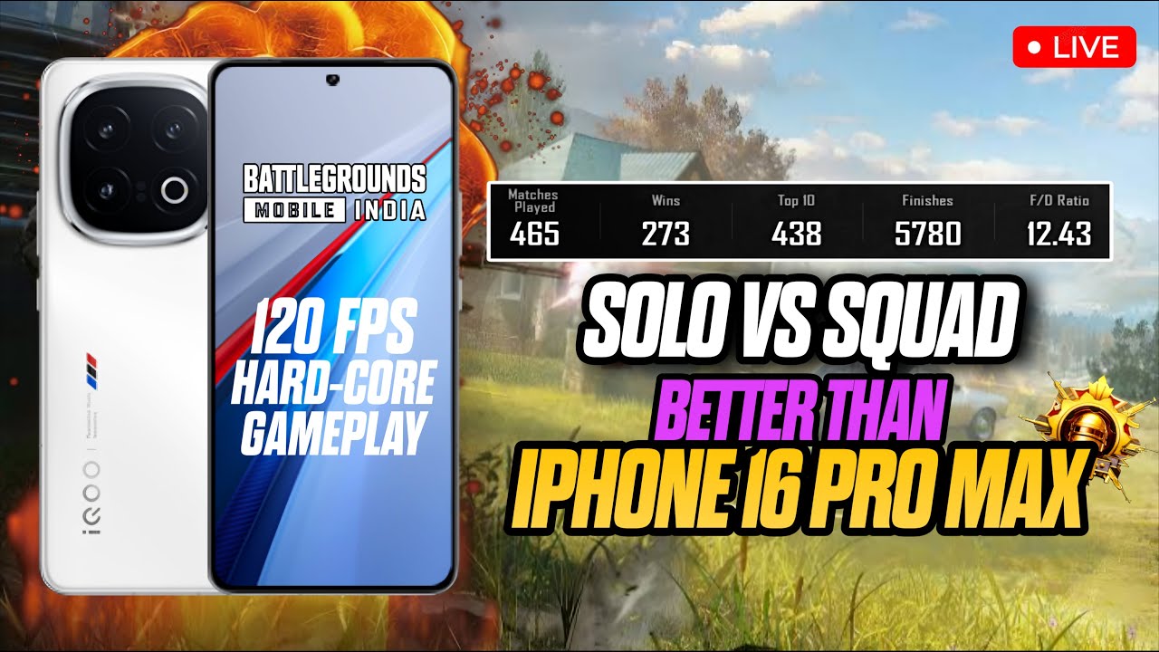 🔴IQOO 13 120 FPS CONQUEROR LOBBY GAMEPLAY | IQOO 13 INDIA FASTEST PHONE ...