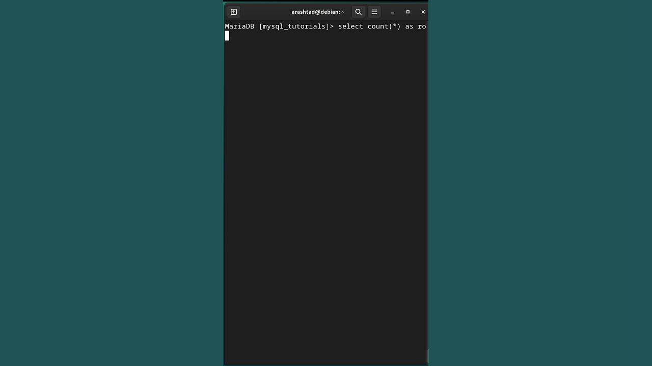 MySQL COUNT Command: How to Count Rows of a Selection in MySQL #shorts ...