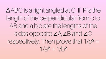 In Tamil,∆ABC is a right angled at C. If  P is the length of the perpendicular from c to AB and.....