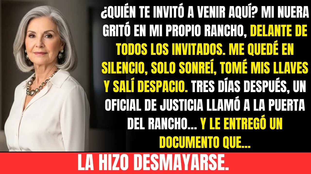 Mi nuera gritó “¿Quién te invitó” ¡En mi rancho! Sonreí, me fui…Días después llegó un oficial