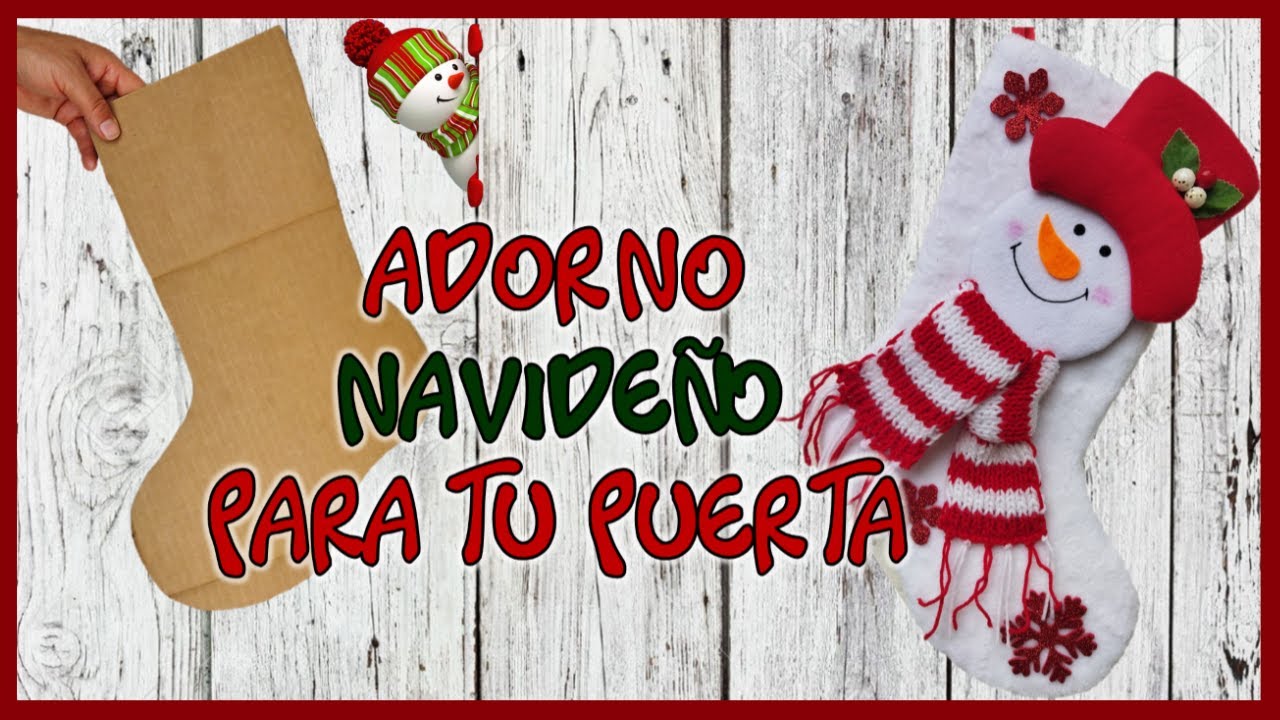 ADORNO NAVIDEÑO PARA TU PUERTA 2022 - Idea navideña con reciclaje ...