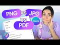 Canva PNG vs JPG vs PDF Explained