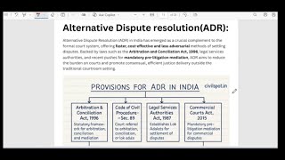 JUDICIARY AND ADR System In India : UPSC MAINS ENRICHMENT PROGRAM 2026/27
