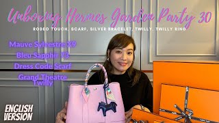 English | Unboxing Hermes Garden Party 30 | Mauve Sylvestre X9 