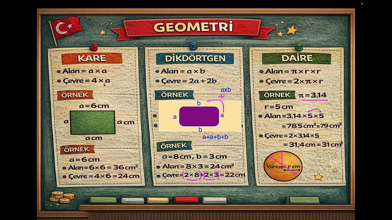 Şekilleri Tanı, Alan ve Çevreyi Ustalıkla Hesapla! | 4 - 5 - 6. Sınıf Matematik Geometri Soru Çözümü