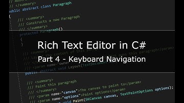 Building a Rich Text Editor in C# - Part 4 - Keyboard Navigation