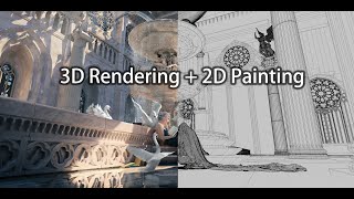 3D rendring + 2D painting process - BlackSwan