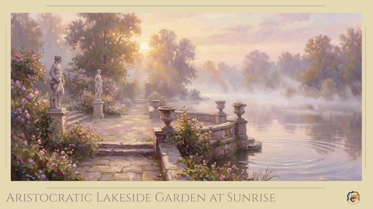 Aristocratic Lakeside Garden at Sunrise 🌅 Peaceful Classical Music for Reading, Study & Relaxation