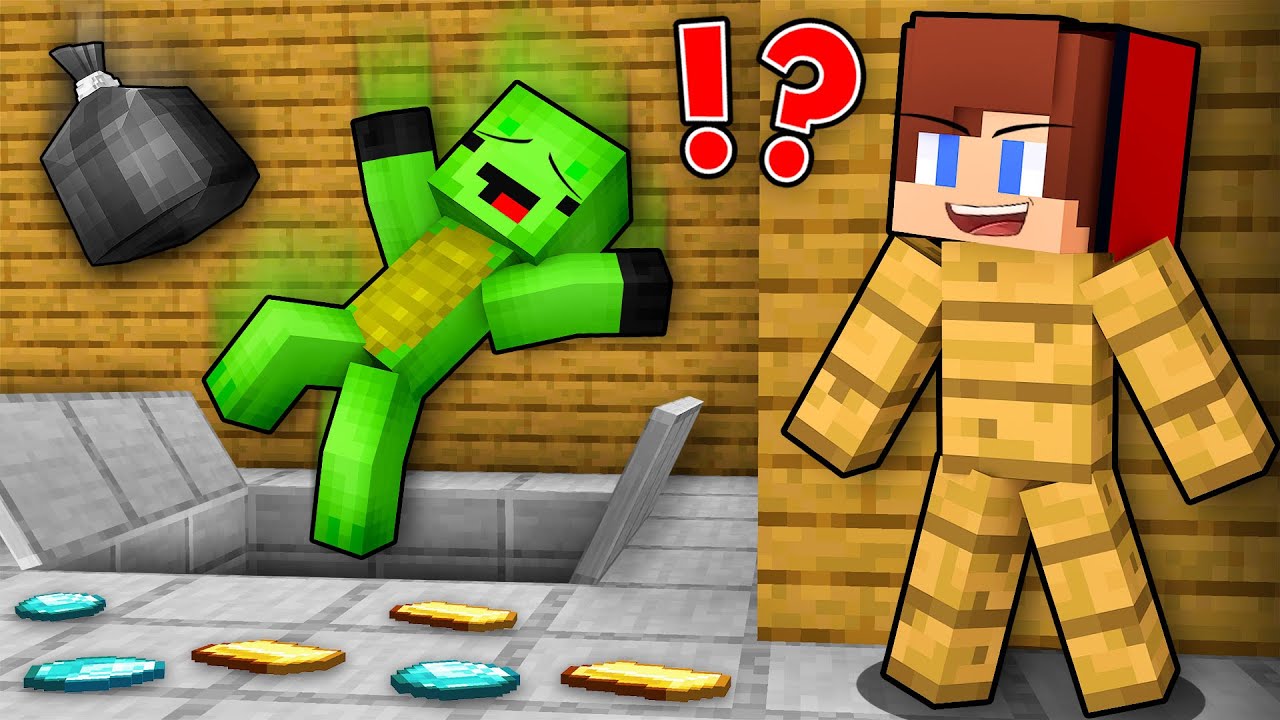 JJ Became INVISIBLE to Prank Mikey BANDIT in Minecraft ! - Maizen