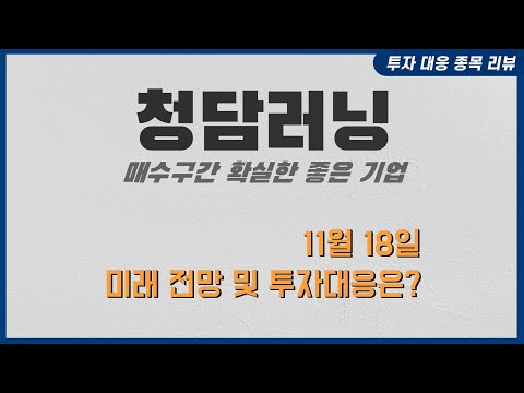   청담러닝의 전망과 앞으로의 투자 대응은 아힘다 투자 대응 종목 리뷰 11월 18일 리뷰