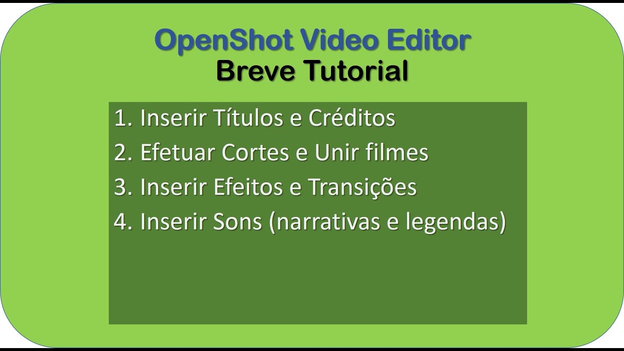OpenShot Video Editor Tutorial Simples - YouTube
