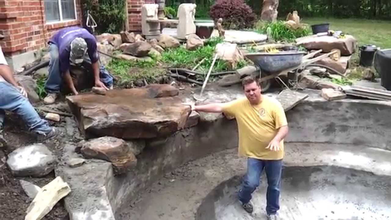 How to Build a Concrete Koi Pond - YouTube