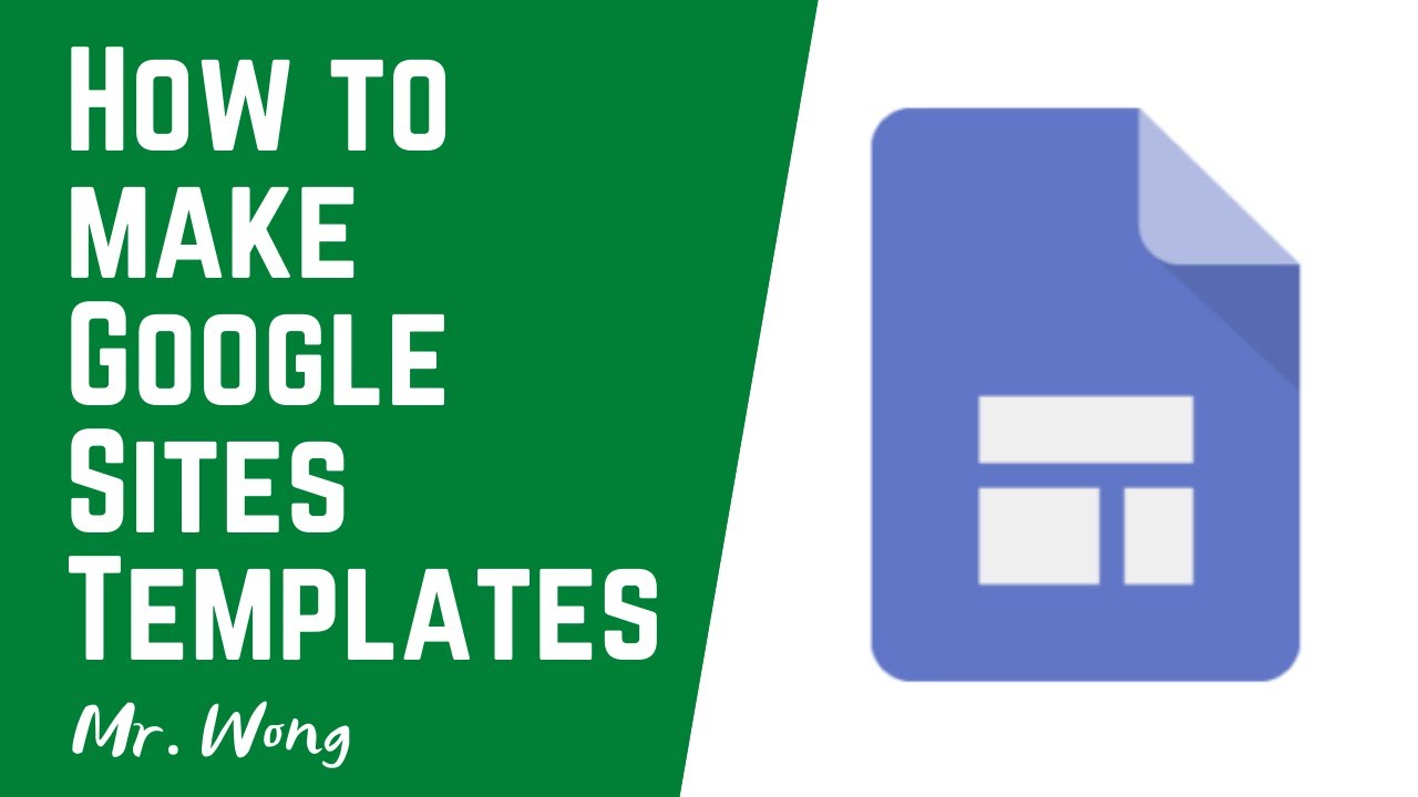 How to Make and Share a Google Sites Template - YouTube