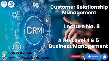 Customer Relationship Management Lecture No. 08 ATHE Level 4 & 5 Business Management